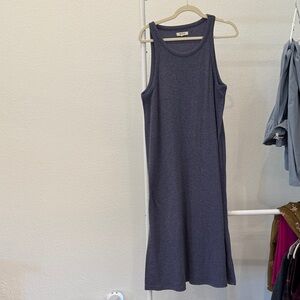 Madewell Sleeveless Heathered Blue Midi Dress